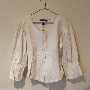 White button up shirt with button sleeves